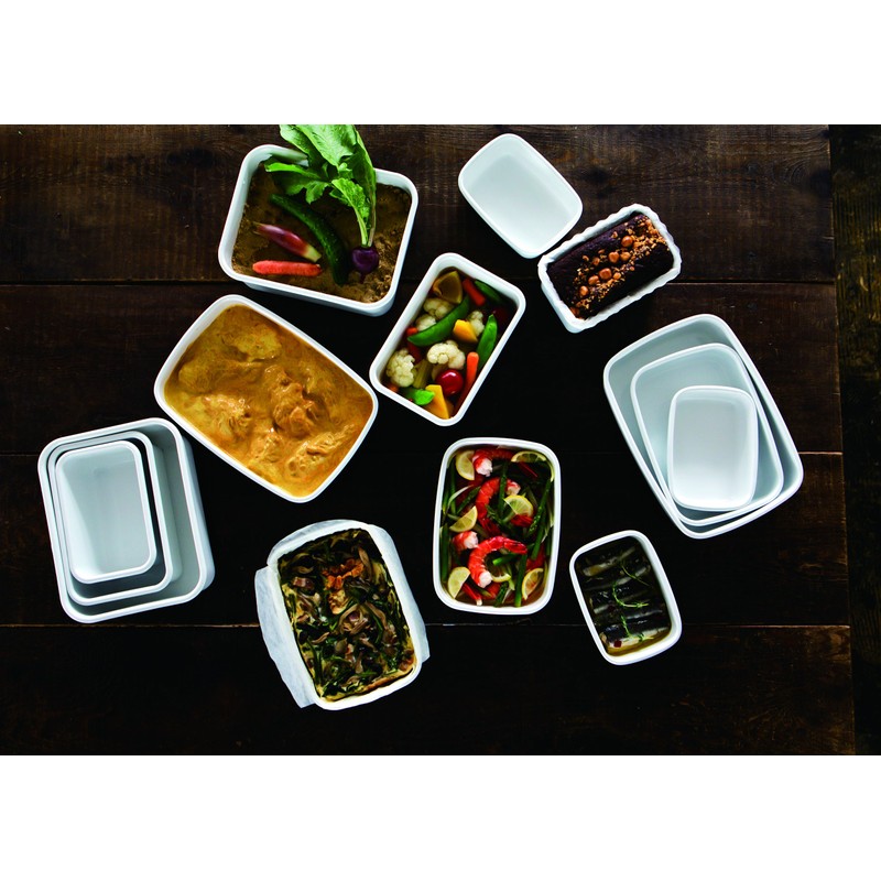 Fuji Hollow Shallow Square Container Konte L Moss Green KE-L