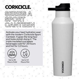 Corkcicle Sport Canteen Insulated Tumbler, River Rock, 20 oz – Reusable Water Bottle Keeps Beverages Cold for 25 Hours & Hot 12 Hours – Cupholder Friendly Tumbler with Screw-On Cap