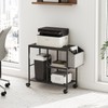 MAHANCRIS Printer Stand with Storage Bag, 3-Tier Mobile Under Desk