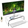 AMT Acrylic Laptop Monitor Stand & Computer Riser with Cat