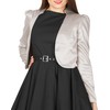 Bolerose formal satin long sleeve Bolero jacket - Silver, size:
