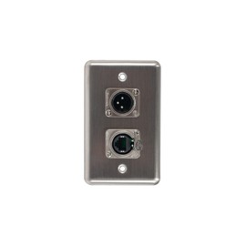 Elite Core Duplex Wall Plate w/1 Tactical Ethernet and 1 XLR Male Connections D-2-1E1XM