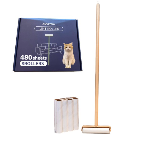 Large lint Roller,Floor lint Roller,Couch Roller for pet Hair,8 Rolls