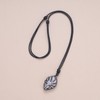 COAI Unisex Necklace with Nine-Tailed Fox Pendant, Nylon Silver Obsidian