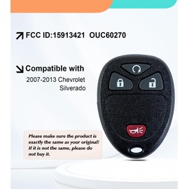 BestKeys Keyless Entry Remote Start Control Key Fob Replacement Kit for Chevy Silverado 1500HD 2500 3500HD Pickup Truck for GMC Sierra M3N-32337100 OUC60270 (07-13 Sierra with 4 BTN)