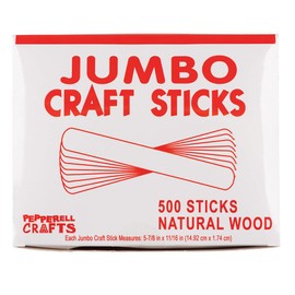 Craft County | Natural Wood Craft Sticks – Popsicle, Ice Cream, Coffee Stirrers for Beverages, Art Projects, Waxing & Labels | Jumbo - 500 Pack (5.875" x .687")