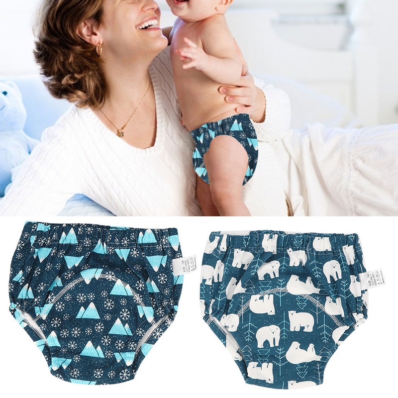 2pcs Baby Pee Potty Training Pants Infant Cotton Training Underwears