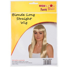 Ladies Long Straight Wig Fancy Dress Accessory Cosplay Party Wigs (Blonde)