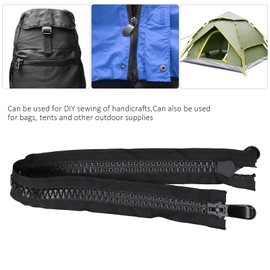 Alomejor Plastic Zipper with Pulls Open End Double Open Super Large Zipper Black Teeth Heavy Duty Zippers(61CM)