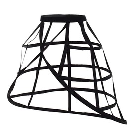 Pannier Petticoat Women Victorian Bustle Cages Hoop Skirt Cage Skirt for Women (Victorian Black 4 Hoops)