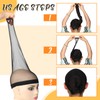 Jeere 3 Pcs Extra Black Large Net Wig Cap for