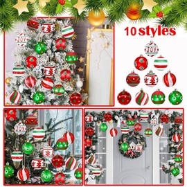 30 Pcs Christmas Ball Ornaments Red and Green Shatterproof Christmas Balls for Christmas Tree Ornaments XMAS Decorations Christmas Wreath Garlands Decor