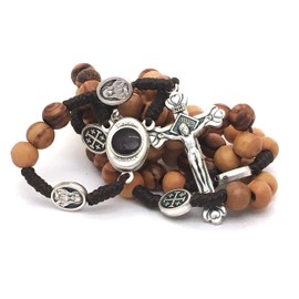 LION OF JUDAH MARKET Olive Wood Rosary - Bethlehem Holy Soil, Christian Gift from Jerusalem