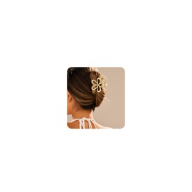 Gold Flower Hair Clips for Women Rhinestone Small Flower Claw Clips for Thin/Medium Fine Hair