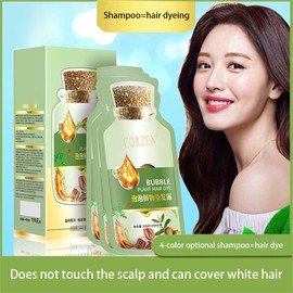 No Brand 10Pcs Natural Plant Bubble Hair Dye Nourishes Hair To Cover White Hair Mild Does Not Stimulate Self-use Hair Dye Cream泡泡染发剂