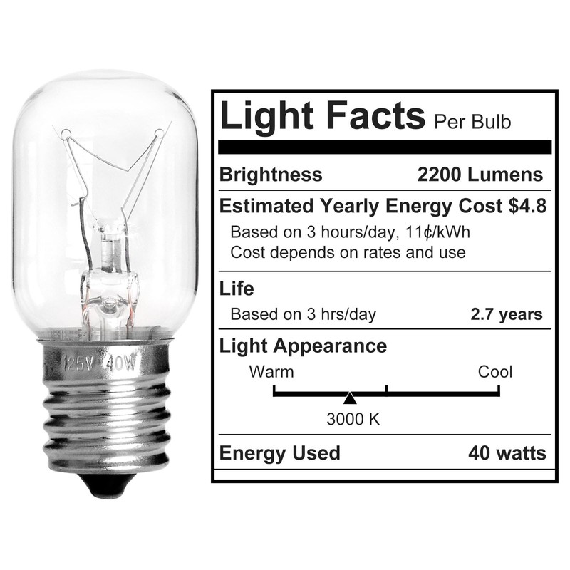Belleone Microwave Light Bulb for Whirlpool, 8206232A Light Bulbs for