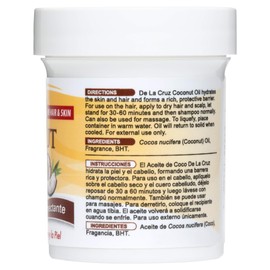 De La Cruz Coconut Oil - Expeller Pressed Coconut Oil for Skin and Hair - Natural Moisturizer for Skin and Hair - 2.2oz (3 Jars)
