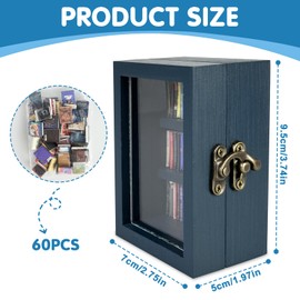 Anxiety Bookshelf Mini Bookshelf Ornament Miniature Bookshelf Decor Shake Bookshelf Shake Away Your Anxiety Miniature Book Library with 60pcs Mini Books for Book Lovers Home Room Office Decor (Blue)