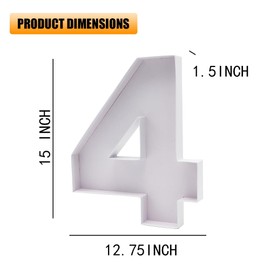 15in Cardboard Number Shape Box Fillable Tray, Food Charcuterie Board, Cupcake Sweet Party Decor (Number 4)