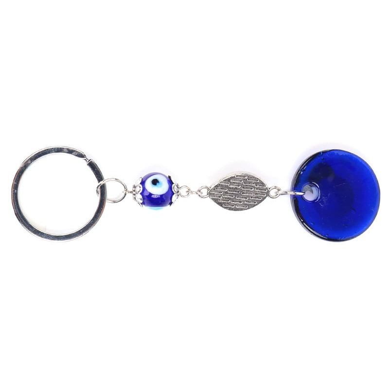 Turkish Blue Evil Eye Keyring, Good Luck Keyring with Ring,