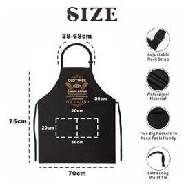 Barbecue Apron 40th Birthday Man Kitchen Apron Gift for 40th Birthday Black Cooking Apron Waterproof with Saying: Vintage Car Year 1985 in Top Condition Gift for Men 40th Birthday
