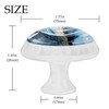 4 Pcs Blue Marble Texture Cabinet Knobs, 1.37 Inch White