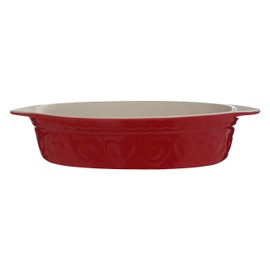 Premier Housewares Sweet Heart Baking Dish, Red, 1.4 Litre, Stoneware, 33 x 21 x 9 cm