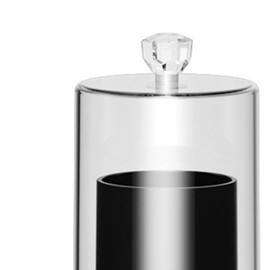 Amagogo 2x Cotton Swab Holders,Cotton Swab Ball Holders,Transparent,Cotton Swab Cosmetic Boxes,for Cotton Balls, Swabs, Rounds,floss, Black