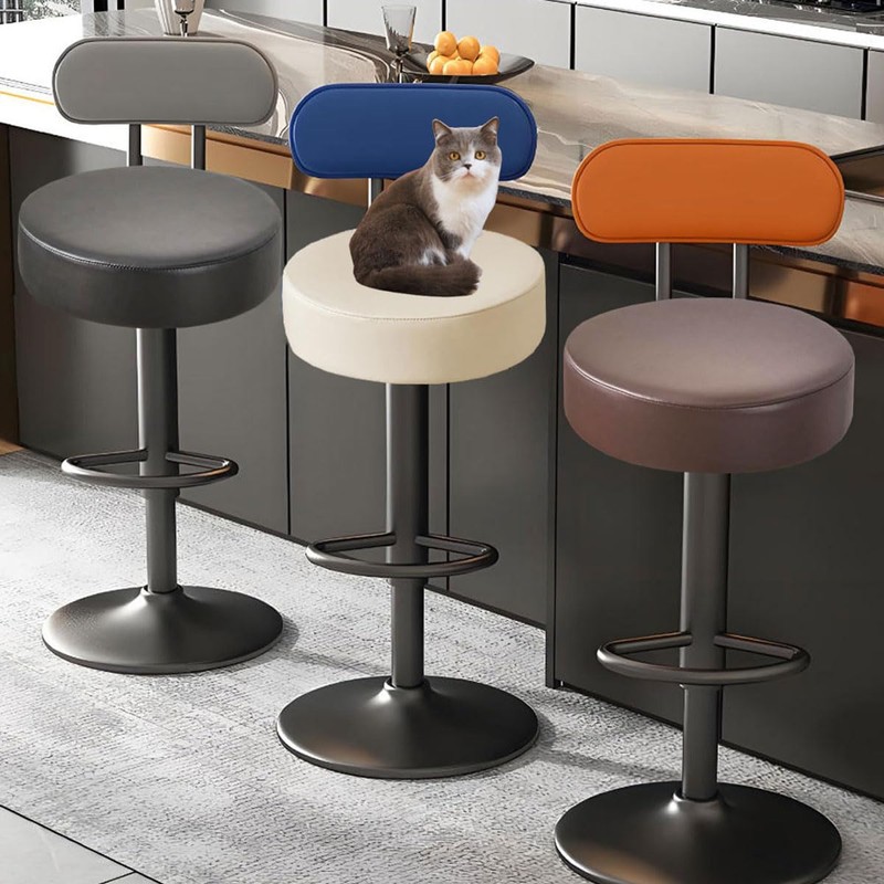 Stool Covers,4PCS Waterproof PU Round Bar Stool Covers Black