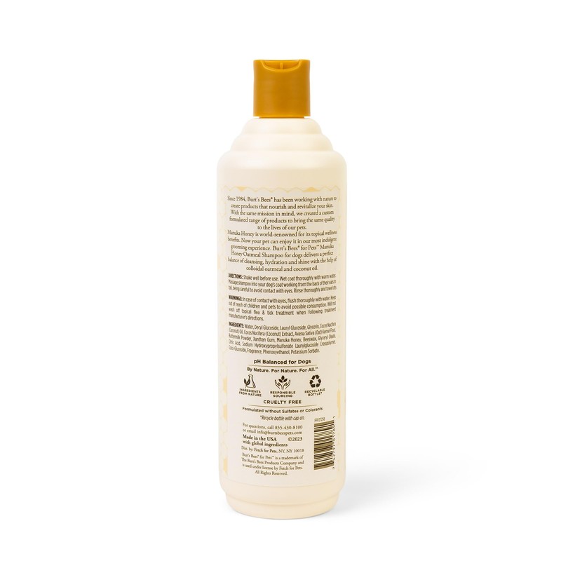 Burt’s Bees Manuka Honey Oatmeal Shampoo for Dogs with Coconut