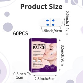 Face Lift Tape, 60Pcs Invisible Instant V Face Stickers Facial Thin Tape for Facial Wrinkles Reduction, Instant Makeup Face Uplift Tools, Facial Lift Strips, Hide Wrinkles Double Chin
