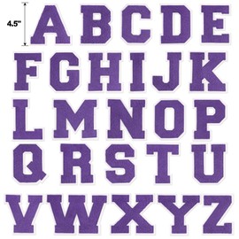 QianSiLi Chenille Iron On Letters for Clothes Varsity Letter Patches Embroidered Patch Iron On Patches for Clothing Jacket/Hoodie/Varsity (4.5",Purple,A)