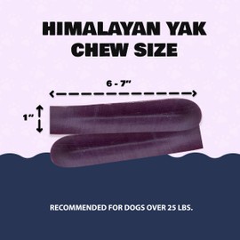 Benji & Louie Yak Chews for Dogs, Himalayan Yak Chews Blueberry Flavored for Medium & Large Dogs, 2 Count, (Medium, Blueberry)