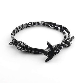 KOEDLN Shark Tail Anchor Hook Bracelet Nylon Polyester Rope Adjustable Bracelet for Men -Anchor 2