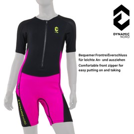 DYNAMICNORD - Neoprene/Lycra Shorty - Designed in Germany - Lightweight Water Sports Shorty for Children Made of 2 mm Neoprene with Lycra for Cold and Sun Protection (Pink/Black, 116)