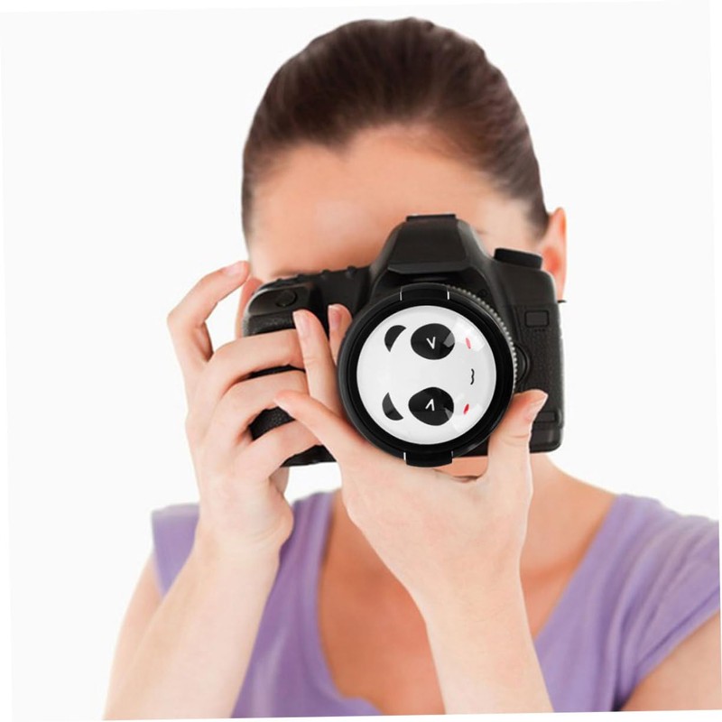 Tofficu 2pcs Panda Design Camera Lens Cap Textured Grip Protective