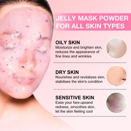 Angeland Jelly Mask for Facials Professional, Hydrating & Moisturizing Peel-Off Natural Gel Face Mask SkinCare, Professional Spa Use Jelly Face Masks, Deep Hydration & Glow 23 Fl Oz (6 Jar)