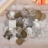 60pcs Metal Round Oval Pendant Base Tray Glass Domes Sheet