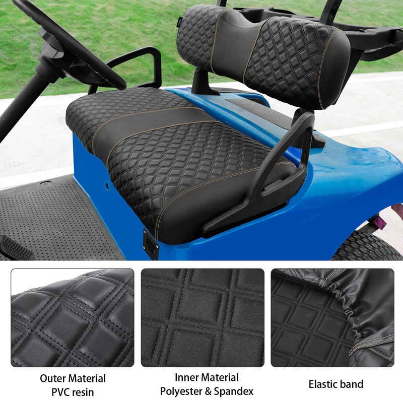 Roykaw Golf Cart Seat Covers Kit Fit for EZGO RXV