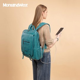 Montana West Laptop Backpack 15.6 Inch Work Backpack Purse for Women Travel Casual Daypack Bookbags with USB Port
