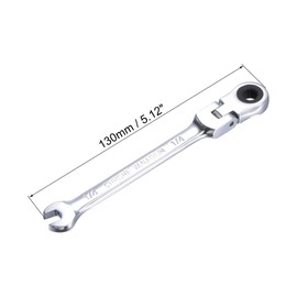 sourcing map 1/4 Inch Flex-Head Ratcheting Combination Wrench SAE 72 Teeth 12 Point Ratchet Box Ended Spanner Tools, Cr-V