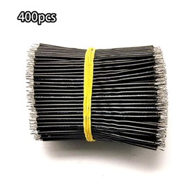 Black 400 Pcs 6cm Flexible Breadboard Jumper Wires PVC Soldering Brushless Motor Double-end Tinning Connector Cable for Weldin