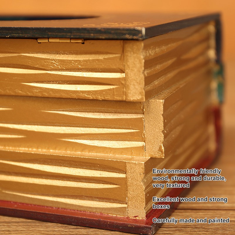 Book Tissue Box Cover Antique Rectangular Dispenser Napkin Holder for