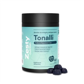 Tonalli – Gomitas Sin Azúcar para Energía y Enfoque | 400 mg Magnesio L-treonato + 200 mg L-teanina + 150 mg Cafeína Natural del Té Verde | 60 Gomitas Sabor Arándano Azul