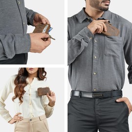 STILORD 'Keyon' Elegant Key Bag Leather Men's Key Case Women - RFID Key Case Genuine Leather Car Key Case - Coin Purse for Cards and Coins, Medium - Brown, S, coin purse