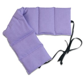 Lavender + Linseed Heat Cushion 7 Chamber with Ribbon, 65 x 15 cm Heat Cushion, Grain Cushion Back Heat & Cold Aroma Cushion for All Lavender Pillow Friends, Lilac