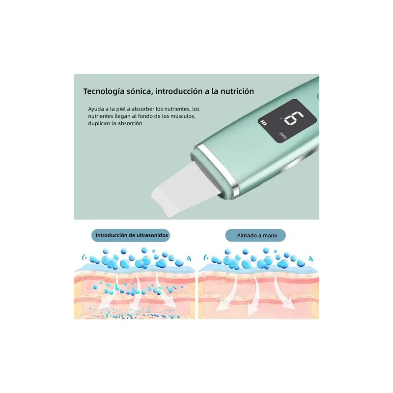 Limpiador Ultrasónico Portatil Skin Scrubber Limpieza Facial