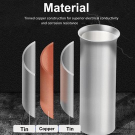 kuosbiu 10Pcs Wire Ferrules Kit AWG 3/0 Tinned Copper Crimp Connector Non Insulated Electrical Cable Pin Cord End Terminal Assortment Kit for Electric Connectors (EN95-25