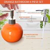 JHLAYKG Orange Bathroom Accessories Set 4 Pcs, Ceramic Bathroom Accessory