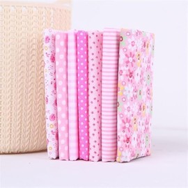 7Pcs Top Pink Cotton Craft Fabric Bundle Squares Patchwork DIY Sewing Scrapbooking Quilting Floral Dot Pattern Craft and Hobby Fabric Bundles Patchwork Sewing 10 x 10 (25cm x 25cm)